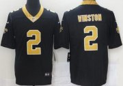 Wholesale Cheap Men's New Orleans Saints #2 Jameis Winston Black 2021 Vapor Untouchable Stitched NFL Nike Limited Jersey