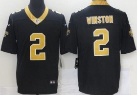 Wholesale Cheap Men\'s New Orleans Saints #2 Jameis Winston Black 2021 Vapor Untouchable Stitched NFL Nike Limited Jersey
