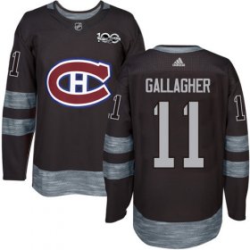 Wholesale Cheap Adidas Canadiens #11 Brendan Gallagher Black 1917-2017 100th Anniversary Stitched NHL Jersey