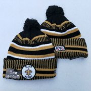 Wholesale Cheap Saints Team Logo Cream 100th Season Pom Knit Hat YD