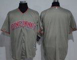 Wholesale Cheap Reds Blank Grey New Cool Base Stitched MLB Jersey