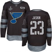 Wholesale Cheap Adidas Blues #23 Dmitrij Jaskin Black 1917-2017 100th Anniversary Stanley Cup Champions Stitched NHL Jersey