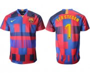 Wholesale Cheap Barcelona #1 Ter Stegen 20th Anniversary Stadium Soccer Club Jersey