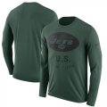 Wholesale Cheap Men's New York Jets Nike Green Salute to Service Sideline Legend Performance Long Sleeve T-Shirt