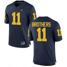 Wholesale Cheap Men\'s Michigan Wolverines #11 Wistert Brothers Navy Blue Stitched College Football Brand Jordan NCAA Jersey