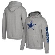 Wholesale Cheap Dallas Cowboys Mitchell & Ness Classic Team Pullover Hoodie Heathered Gray