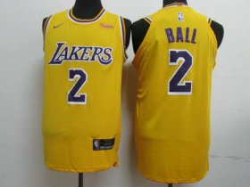 Wholesale Cheap Lakers 2 Lonzo Ball Gold 2018-19 Nike Authentic Jersey
