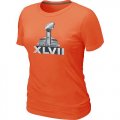 Wholesale Cheap Women's NFL Super Bowl XLVII Logo T-Shirt Orange