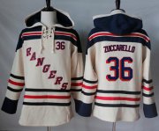 Wholesale Cheap Rangers #36 Mats Zuccarello Cream Sawyer Hooded Sweatshirt Stitched NHL Jersey
