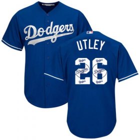 Wholesale Cheap Dodgers #26 Chase Utley Blue Team Logo Fashion Stitched MLB Jersey