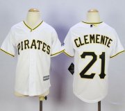 Wholesale Cheap Pirates #21 Roberto Clemente White Cool Base Stitched Youth MLB Jersey