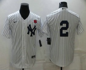 Wholesale Cheap Men\'s New York Yankees #2 Derek Jeter NEW White No Name Stitched MLB Nike Cool Base Throwback Jersey