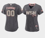 Wholesale Cheap Women's Washington Nationals Active Player Custom 2022 Gray City Connect Cherry Blossom Stitched Jersey(Run Small)