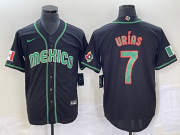 Wholesale Cheap Men's Mexico Baseball #7 Julio Urias 2023 Black World Classic Stitched Jersey