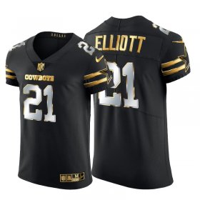 Wholesale Cheap Dallas Cowboys #21 Ezekiel Elliott Men\'s Nike Black Edition Vapor Untouchable Elite NFL Jersey
