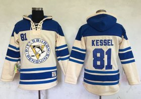 Wholesale Cheap Penguins #81 Phil Kessel Cream Sawyer Hooded Sweatshirt Stitched NHL Jersey
