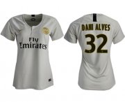 Wholesale Cheap Women's Paris Saint-Germain #32 Dani Alves Away Soccer Club Jersey