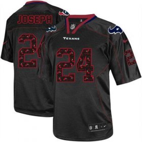 Wholesale Cheap Nike Texans #24 Johnathan Joseph New Lights Out Black Men\'s Stitched NFL Elite Jersey