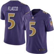 Wholesale Cheap Nike Ravens #5 Joe Flacco Purple Men's Stitched NFL Limited Rush Jersey