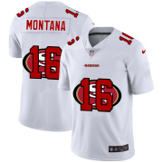 Wholesale Cheap Men's San Francisco 49ers #16 Joe Montana White 2020 Shadow Logo Vapor Untouchable Stitched NFL Nike Limited Jersey