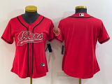 Wholesale Cheap Women's San Francisco 49ers Blank Red With Patch Cool Base Stitched Baseball Jersey