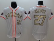 Wholesale Cheap Astros #27 Jose Altuve White FlexBase Authentic 2017 World Series Champions Gold Program Stitched MLB Jersey