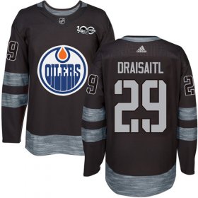 Wholesale Cheap Adidas Oilers #29 Leon Draisaitl Black 1917-2017 100th Anniversary Stitched NHL Jersey