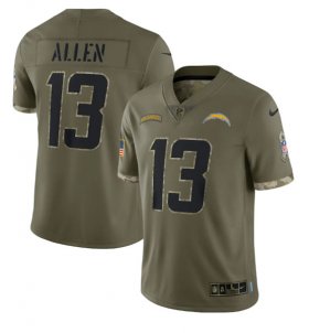 Wholesale Cheap Men\'s Los Angeles Chargers #13 Keenan Allen 2022 Olive Salute To Service Limited Stitched Jersey