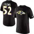 Wholesale Cheap Nike Baltimore Ravens #52 Ray Lewis Name & Number NFL T-Shirt Black
