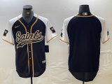 Cheap Men's New Orleans Saints Blank Black White 1987 Legacy Cool Base Stitched Baseball Jersey