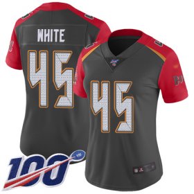 Wholesale Cheap Nike Buccaneers #45 Devin White Gray Women\'s Stitched NFL Limited Inverted Legend 100th Season Jersey
