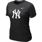 Wholesale Cheap Women's New York Yankees Heathered Nike Black Blended T-Shirt