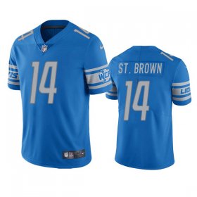 Wholesale Cheap Men\'s Detroit Lions #14 mon-Ra St. Brown Blue Vapor Untouchable Limited Stitched Jersey
