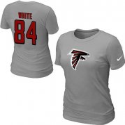 Wholesale Cheap Women's Nike Atlanta Falcons #84 Roddy White Name & Number T-Shirt Grey