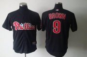 Wholesale Cheap Phillies #9 Domonic Brown Black Stitched MLB Jersey