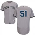 Wholesale Cheap Yankees #51 Bernie Williams Grey Flexbase Authentic Collection Stitched MLB Jersey
