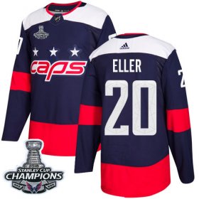 Wholesale Cheap Adidas Capitals #20 Lars Eller Navy Authentic 2018 Stadium Series Stanley Cup Final Champions Stitched NHL Jersey