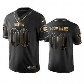 Wholesale Cheap Packers Custom Men\'s Stitched NFL Vapor Untouchable Limited Black Golden Jersey