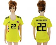 Wholesale Cheap Women's Colombia #22 Castellanos Home Soccer Country Jersey