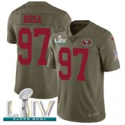 Wholesale Cheap Nike 49ers #97 Nick Bosa Olive Super Bowl LIV 2020 Youth Stitched NFL Limited 2017 Salute To Service Jersey