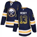 Wholesale Cheap Adidas Sabres #13 Jimmy Vesey Navy Blue Home Authentic Drift Fashion Stitched NHL Jersey