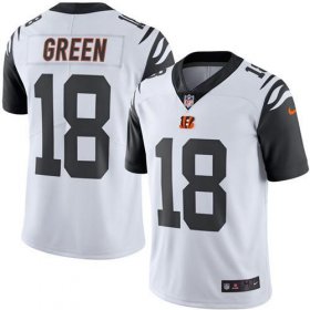 Wholesale Cheap Nike Bengals #18 A.J. Green White Men\'s Stitched NFL Limited Rush Jersey