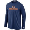 Wholesale Cheap Nike Chicago Bears Authentic Logo Long Sleeve T-Shirt Dark Blue