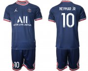 Wholesale Cheap Men 2021-2022 ClubParis Saint-Germainhome blue 10 Soccer Jersey