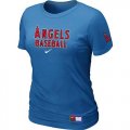 Wholesale Cheap Women's Los Angeles Angels Nike Short Sleeve Practice MLB T-Shirt Indigo Blue