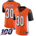 Wholesale Cheap Nike Bengals #30 Jessie Bates III Orange Alternate Men's Stitched NFL 100th Season Vapor Limited Jersey