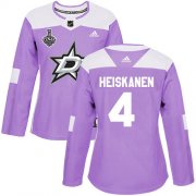 Cheap Adidas Stars #4 Miro Heiskanen Purple Authentic Fights Cancer Women's 2020 Stanley Cup Final Stitched NHL Jersey