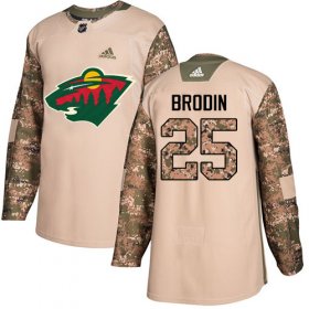 Wholesale Cheap Adidas Wild #25 Jonas Brodin Camo Authentic 2017 Veterans Day Stitched NHL Jersey
