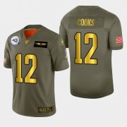 Wholesale Cheap Nike Rams #12 Brandin Cooks Men's Olive Gold 2019 Salute to Service NFL 100 Limited Jersey