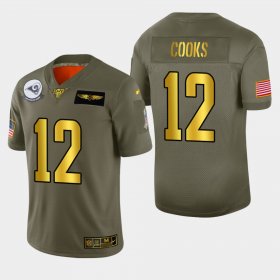 Wholesale Cheap Nike Rams #12 Brandin Cooks Men\'s Olive Gold 2019 Salute to Service NFL 100 Limited Jersey